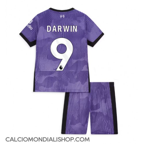 Maglie da calcio Liverpool Darwin Nunez #9 Terza Maglia Bambino 2023-24 Manica Corta (+ Pantaloni corti)